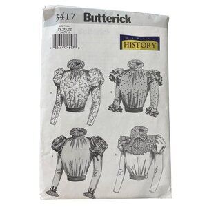 Y2K Butterick 3417 Sewing Pattern Size 18-22 Blouse Sash Detachable Collar UNCUT